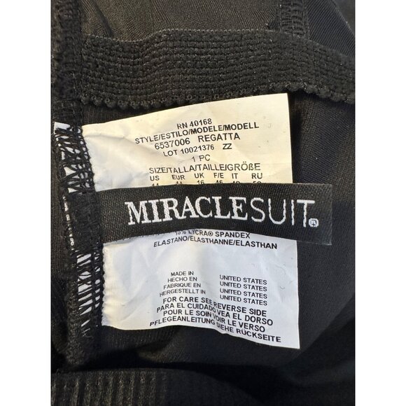 Miracle Suit Black Regatta Size 14 One Piece Swimsuit NWT High Neck - Picture 6 of 13